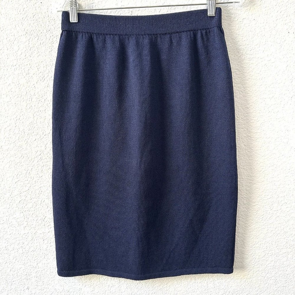 St. John Pencil Skirt Blue Santana Knit Size 6 - Picture 1 of 6